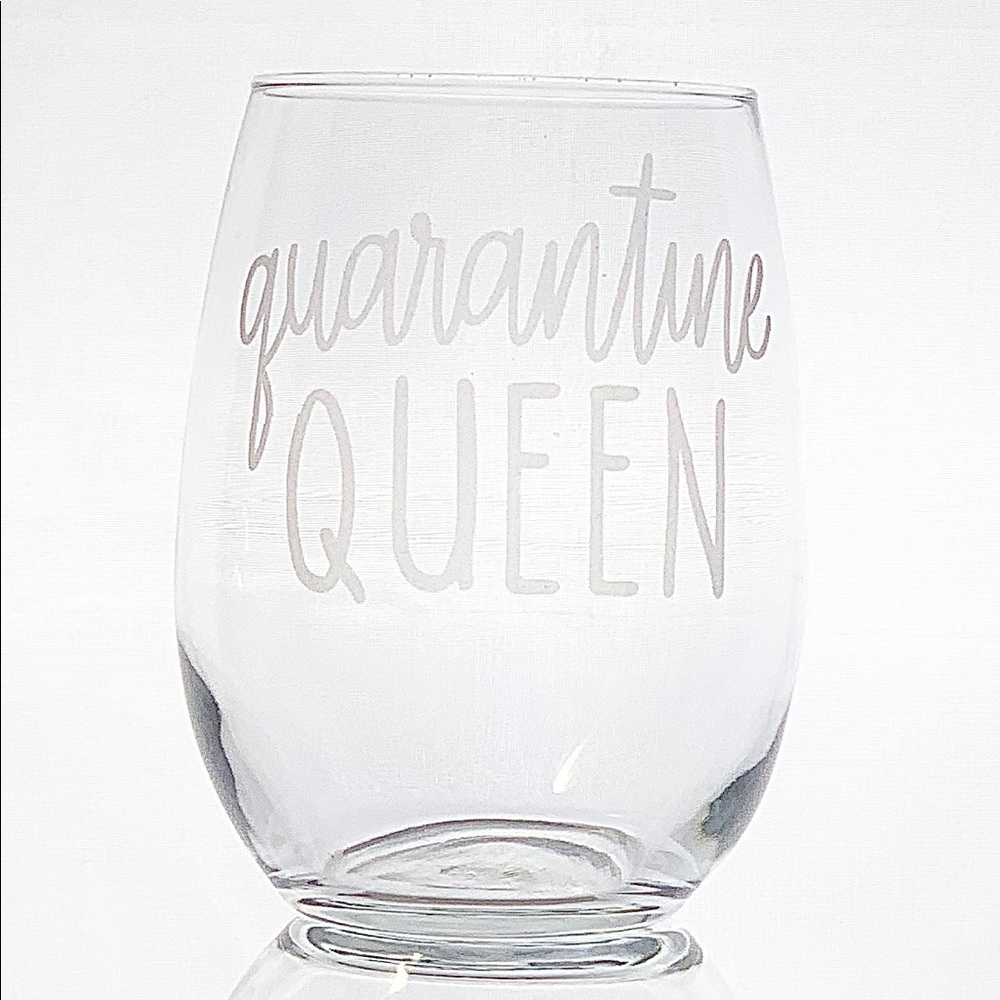 Stemless Glass - 16oz - Etched Quarantine Queen